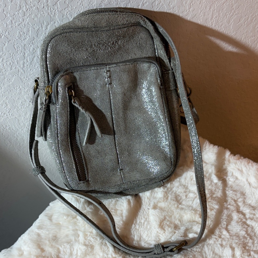 American Leather Co. Silver Crossbody Bag